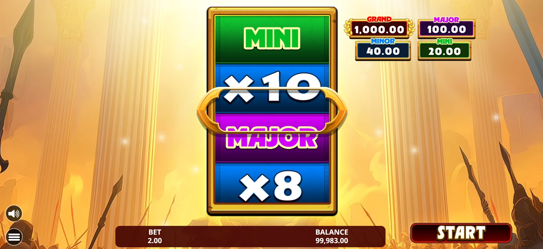 Law of Athena - bắt đầu Treasure Bonus với vòng quay giải thưởng